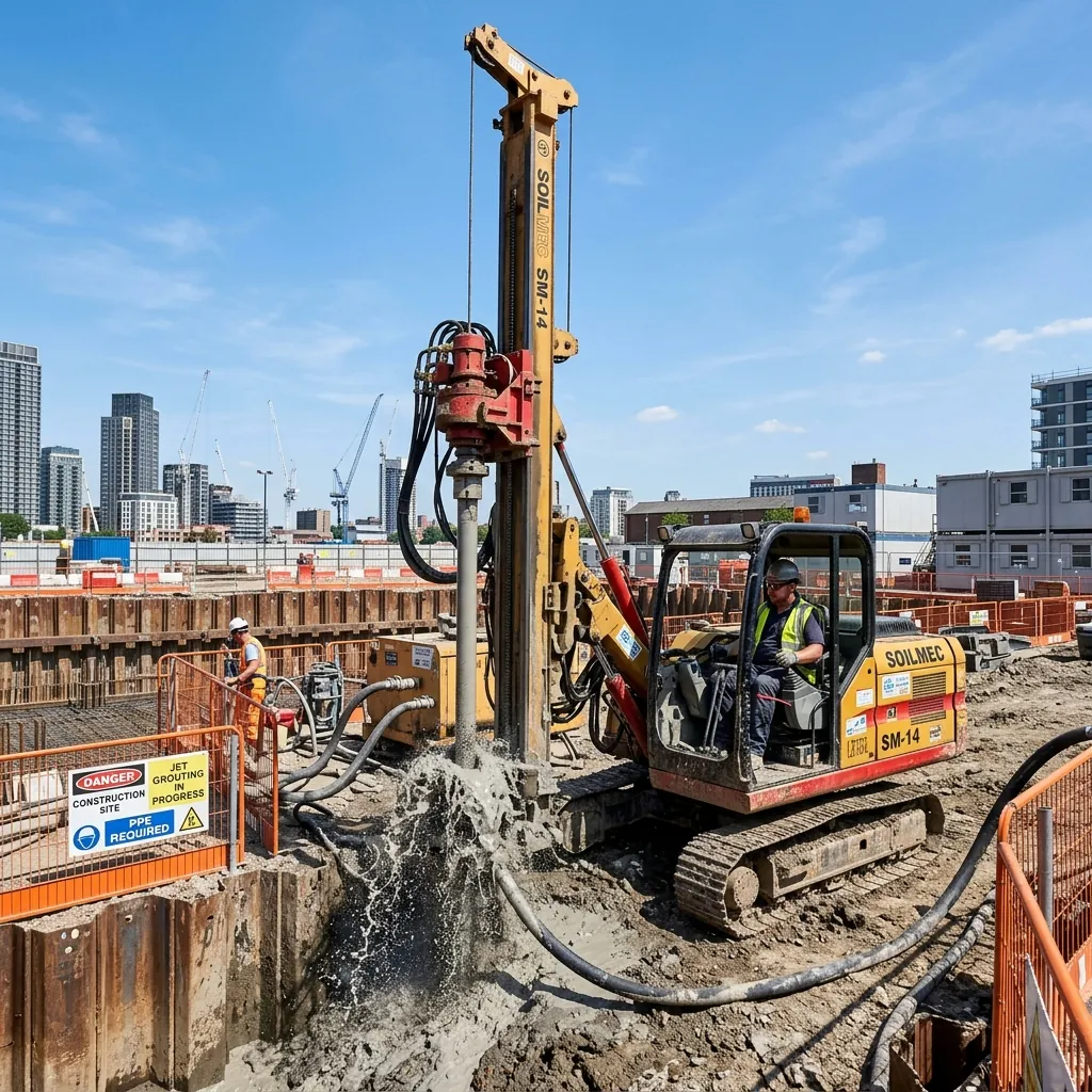 Tryskové injektáže jet-grouting pro stabilizaci podloží