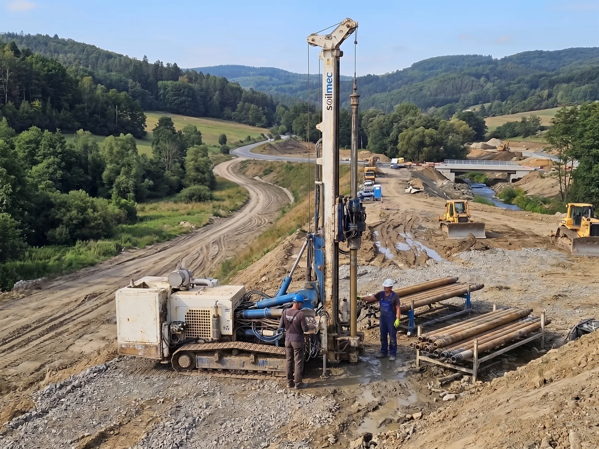 Pásová podvozková jednotka soupravy Soilmec SM-14 – detail